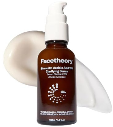 facetheory Blemicalm Azelaic Acid 15% Clarifying Serum (Unscented) - Control Blemishes, Redness & Breakouts with Powerful Azelaic Acid Serum - Azelaic Acid Cream for Clearer Skin (30 ml)