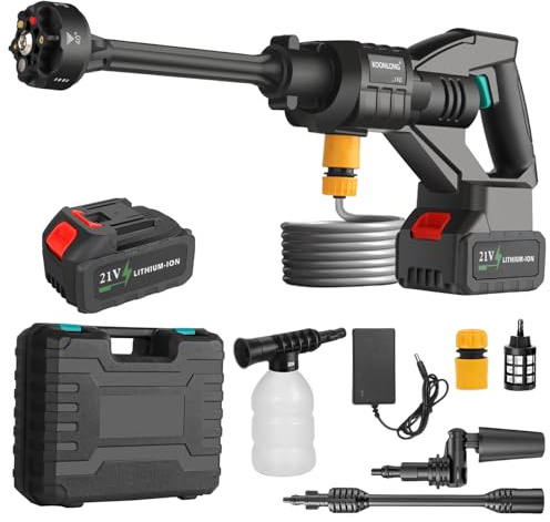 Nettoyeur haute pression sans fil pour batteries Makita Hydroblast 72 bars - Pistolet nettoyeur haute pression sans fil avec batterie de 4000 mAh et buse 6 en 1 - Nettoyeur haute pression mobile pour