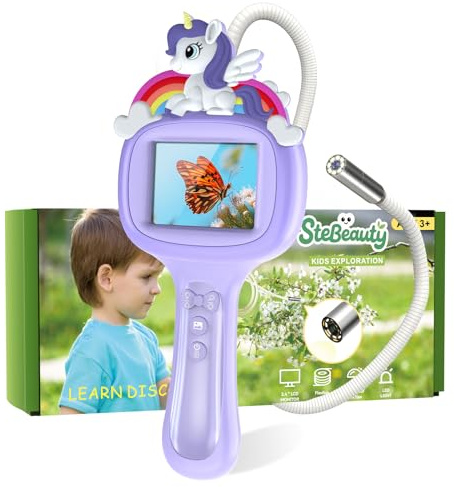 Endoscopio per bambini, SteBeauty 1080P Camera bambini, Gioco STEM per Esplorazione all'Aperto, Giardino, Campeggio e Natura, Migliori Regali di Compleanno per Ragazzi e Ragazze di 3-12anni (Viola)
