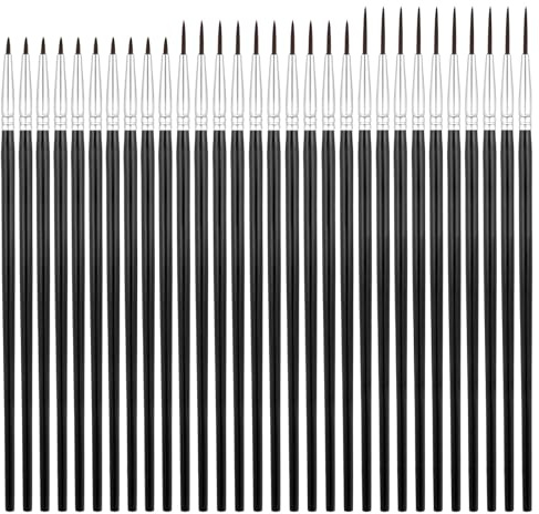 30 Pcs Small Paint Brushes for Artists, Ymapinc Detail Fine Paint Brush Set, Miniature Model Painting Brushes for Acrylic Watercolor Face Painting, Tiny Brush for Crafts & Oil Art