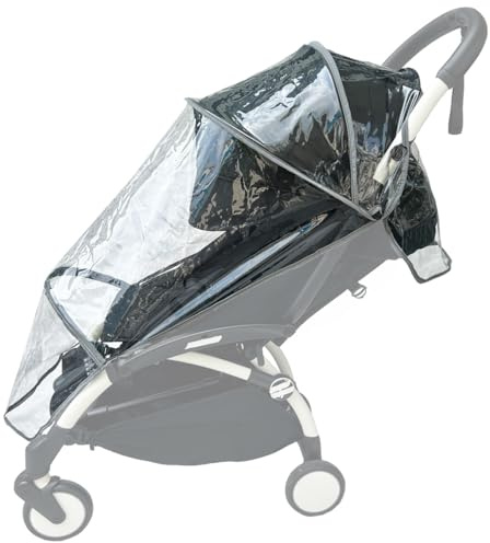 Accessori per passeggino parapioggia compatibile con passeggini Babyzen YOYO, YOYO+, YOYO2 e Stokke YOYO3, bordi riflettenti, antivento e anti-neve