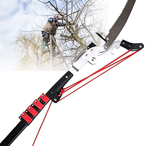 JXYQ Tree Pruner Extendable 4 Sections,7.2M/24FT Profession Telescopic Tree Pruner, with SK5 Cutting Blade Pole Saw Lopper Long Reach Pole Pruning Saw