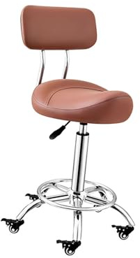 Ergonomisk sadelpall, justerbar höjd stol med ryggstöd och låsbara hjul för kontor, hem och medicinsk användning