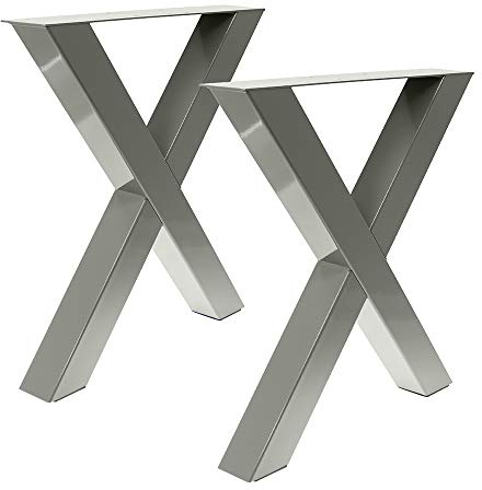 2 Stück - Tischgestell Betongrau RAL 7023 X - 8080 Tischbein Tischkufen Esstisch