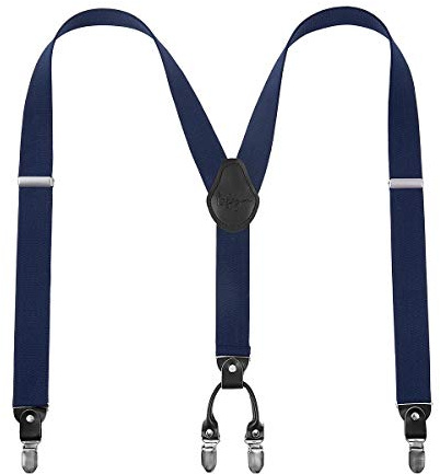 Lafayon Tirantes para Hombre 4 Clips Y-Back 3,5 cm de Ancho Tirantes Elásticos Ajustables y Resistentes con Clips Metálicos Fuertes