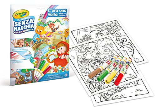 CRAYOLA Color Wonder Colouring Set with 18 Pages and 5 Mess-Free Felt-Tip Pens, Once Upon A Time: Fairy Tales to Colour, 75-7142