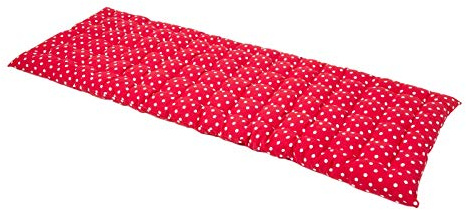 Homescapes Bankauflage 3-Sitzer rot gepunktet – Sitzkissen Bank Outdoor/Indoor, Oeko-TEX-Zertifiziert, Sitzauflage waschbar für Gartenbank & Sitzbank, 143 x 48 cm