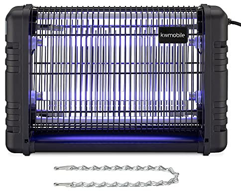 kwmobile Navaris Electronic Fly Zapper - UV Mosquito Killer Lamp, Indoor Hanging Insect Killer, Electric Fly Swatter - Hanging or Countertop Fly Zapper - Black