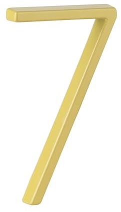 HASWARE Floating House Number Sign: 5 inch Modern Door Signage - Striking for Street Home Address Numerals (7, Golden)
