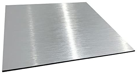 Panneau Composite Aluminium Brossé épaisseur 2 mm. Plaque alu avec au Centre un Polyéthylène (PVC) - 50 x 60 cm (500 x 600 mm) -