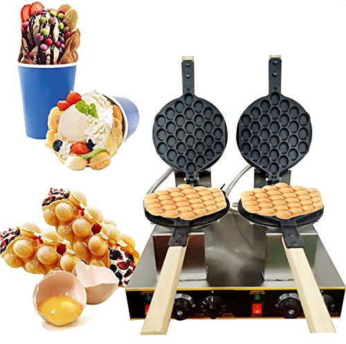 JIADUOFU Máquina Hacer Gofres Burbujas, Máquina Hacer Gofres Huevo, Máquina para Hacer Conos Comercial Antiadherente Eléctrica, para Uso Doméstico Tienda De Refrigerios O Cafetería,110v