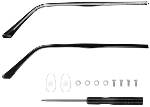 Healeved Replacement Arms for Glasses Universal Metal Spectacle Temple Legs Eyeglass Frame Repair Parts 4.9 Inch Anti-Allergic Glasses Legs