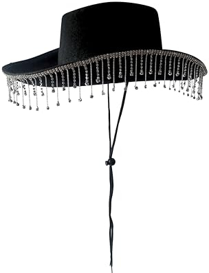 Alandra Party Cowboyhut mit Diamant-Tropfen in Kuh-Schwarz