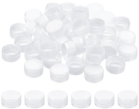 PATIKIL Tappi di Bottiglia Plastica da 1.2 Pollici per Artigianato, 50Pz Tappi a Vite Riutilizzabili per Bottiglie Vuote per Decorazioni Fai da Te, Bianco