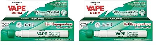Vape Derm, Penna Gel Dopopuntura Zanzare, Formulazione con Ingredienti 100% Di Origine Vegetale e Proprietà Lenitive e Rinfrescanti, Verificata e Certificata da Certiquality, Dona Sollievo, 10 ml