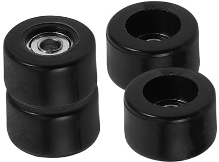 ibasenice Roues Robustes pour Finger Skateboard Noir avec Roulements Haute Vitesse en Acier Inoxydable et Plastique, Lot de 4 Pièces, Accessoires Décoratifs pour Jeu de Skateboard à Doigts