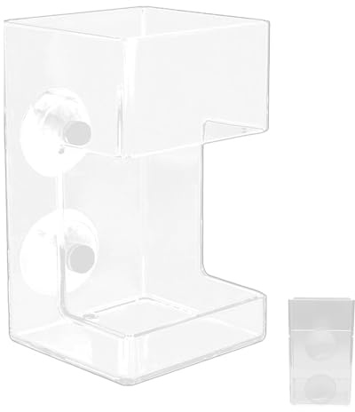 Mangiatoia per gamberetti, mangiatoia per acquario, dispenser intelligente per uccelli, dispenser per cibo trasparente, per gamberetti con
