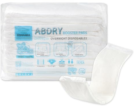 LittleForBig ABDry - Almohadillas de refuerzo para adultos con tira adhesiva, 10 unidades