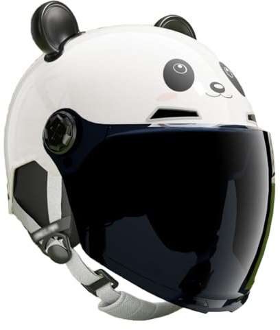 Casque De Cyclomoteur Mignon, Homologué ECE 22.06, Casque De Moto Ouvert pour Enfants avec Visière Solaire pour Garçons Et Filles De 3 À 12 Ans, Demi-Casque Moto pour Enfants D,50-60cm