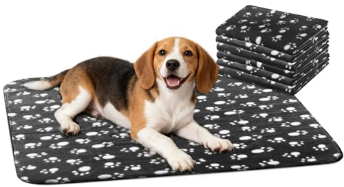 Nobleza Pack de 6 Mantas de Felpa Ultra Suaves para Mascotas Perros, 75 * 75cm Negro