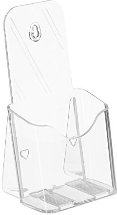 Relaxdays 10 st. flyger tillverkare, DIN lång, 1 fack, för plats och hängning, akryl, väggprospektumhållare, 20 x 11 x 8,5 cm, transparent