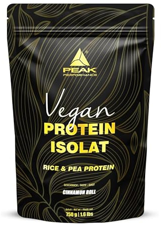 PEAK Vegan Protein - 750g Geschmack Cinnamon Roll I 25 Portionen I Pulver I pflanzliches Mehrkomponentenprotein I Erbse - I Reisprotein I Muskelaufbau I Süße aus Stevia I GMO-free