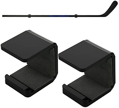 Cosmos 1 paire de supports muraux pour crosses de hockey – Support d'affichage horizontal et organiseur de rangement pour crosse de hockey sur glace, support d'affichage peu encombrant avec coussinet