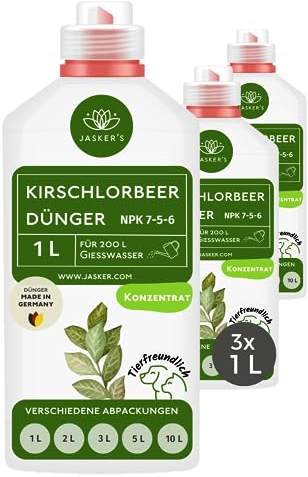 Kirschlorbeer Dünger flüssig 3 L - 100% Turbo Schnelldünger mit Guano - Füssigdünger Kirschlorbeer - Dünger portugiesischer Kirschlorbeer - Kirschlorbeerdünger für Lorbeerhecke