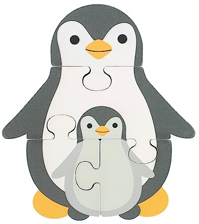 Penguin Mini Wooden Puzzles - My First Puzzles, Jigsaw Puzzle Games with Sea life Animal - Educational Toys For 1 Year Old + Toddler, Montessori Early Development & Activity Toys by Orange Tree Toys