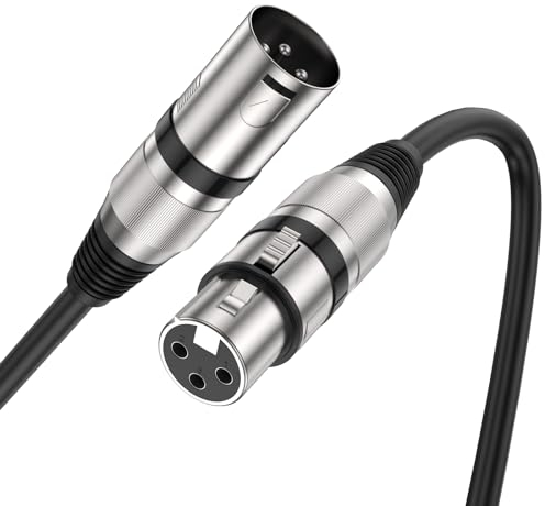 MOSWAG XLR Kabel 1M, Mikrofonkabel Stecker auf Busche, Kompatibel Mit Mikrofone Oder Andere Studio Ausrüstung an Einen PA, Mischpult Oder Aktivlautsprecher