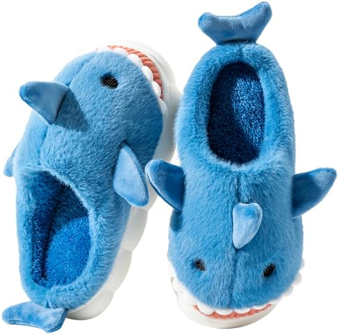 Fadezar Pantofole Donna Squalo/Mucca Ciabatte Donna Uomo Peluche Calde Leggere Morbide Comode e Antiscivolo Ciabatte Invernali Blu Reale EU 39-40 (Misura Suola 40-41)