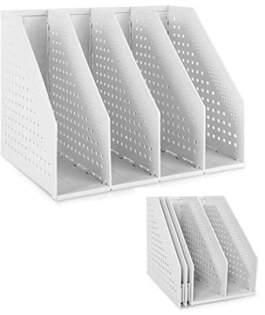 Elezeal Porte-revues Pliable et Durable, Classeur de Bureau, Organiseur pour Livres, CD, Étagères, Bureau, Bibliothèque, Maison et École