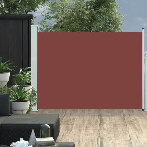 PABURNI Balkon-Sichtschutz Seitenmarkise Seiten Ausziehbare Markise Balkonfächer für Garten Terrasse Balkon Küche UV- und Witterungsbeständig Schlichte und Stilvolle Braun 500x100 cm