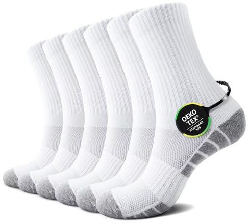 TUUHAW Weisse Socken Herren 43-46 Baumwolle Tennissocken Herren 43-46 Weiß Sportsocken Freizeitsocken Laufsocken Wandersocken Baumwollsocken Frottee Socken Strümpfe