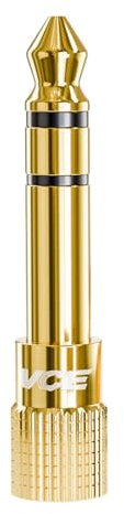 VCE Headphone Jack Adapter 6.35mm Male 1/4 inch to 3.5mm Female 1/8 inch Aux Plug Converter Audio Stereo Adaptor Gold Plated for Keyboard Digital Piano Amplifier Earphone 1 Pack