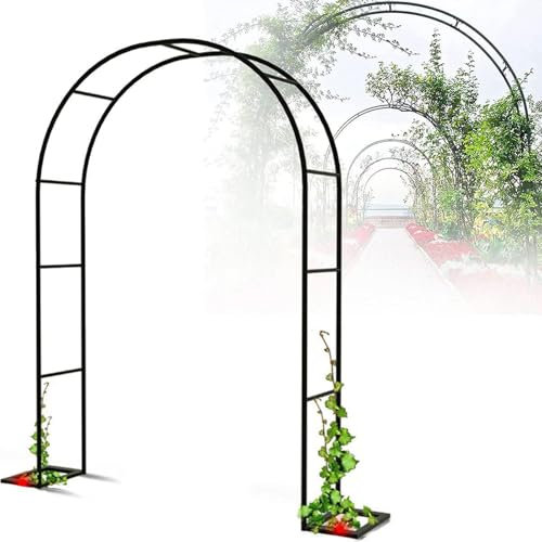 Arche de jardin - arcs de roses, cadre en acier pour l'escalade Arc en treillis 0,8x2 m- 3,5x2,2 m pour vignes, roses, mariages et entrées sur les chemins,Noir-1.4x2.3m