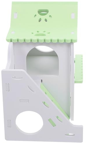 DIYEAH Maison Bois pour Hamster et Cobaye Cachette Confortable et Résistante Petite Villa Colorée pour Cage Refuge Ludique et Sécurisé pour Petits Rongeurs