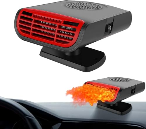 Duvcoywae Riscaldatore Auto Portatile | 12V Sbrinatore Rapido Rotante,Ventilatore Di Riscaldamento Per Parabrezza Auto Rotante | Per Guida Viaggio Inverno Mattina Esterno Notte Pendolarismo Parcheggio