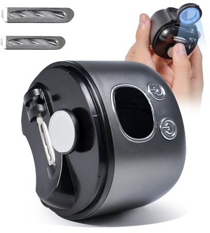 Electric Nail Clipper(Grinding Style, Not Cutting) with LED Light & 2.5X Magnifier–Dual Blade Heads–3-in-1 Electric Nail File Trimmer, Rechargeable Nail Clippers with Debris Collector (Matte Obsidian)