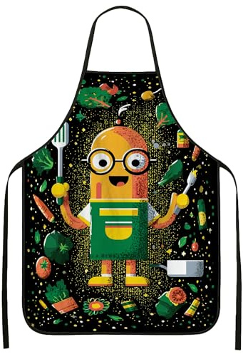 Delantal de cocina divertido para adultos, colorido diseño de chef, delantal de cocina, regalo culinario casual para barbacoa, hornear, jardinería, Colorido, 24x31 Inch