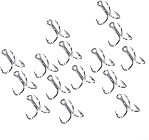 Lot de 15 20 hameçons de pêche en acier au carbone pour Wobbler Gig Fly Tying Needle Minnow et besoins de pêche à usage général (6#-20 pièces)
