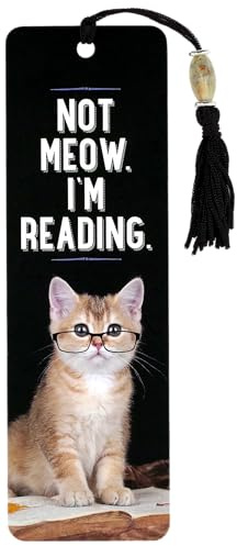 Not Meow. I'm Reading. Beaded Bookmark
