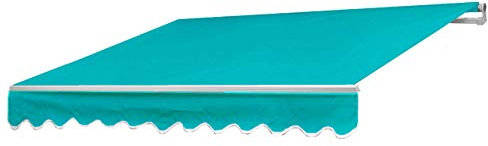 Mendler Alu-Markise HWC-E49, Gelenkarmmarkise Sonnenschutz 2,5x2m - Polyester Türkis