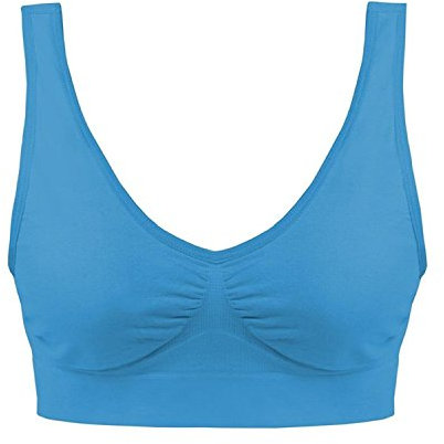 Boolavard ® Comfort BH – fritids- och sportbehå, sporttop, sömlös, form bystier, topp utan bygel, Ahh BH-bh må-bra-bh mikrofiberfigur, Turkos, S