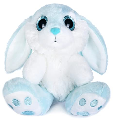 My OLi Easter Bunny Stuffed Animal 8.5in Plush Easter Rabbits Stuffed Animals with Floppy Ear Bedtime Friend Soft Toy Gifts for Kids Girls Boys, Blue