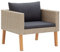 vidaXL Gartensofa 1-Sitzer mit Auflagen Einzelsofa Sessel Lounge Sofa Gartensessel Relaxsessel Rattansessel Gartenmöbel Poly Rattan Beige