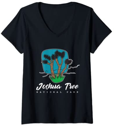 Womens Joshua Tree Gifts Desert Palm Yucca Graphic Cactus Springs V-Neck T-Shirt