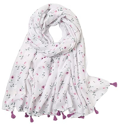 MAIRY Scarfs for Women Ladies Lightweight Soft with Tassels Long Large Shawls Wraps Scarves FL-M02