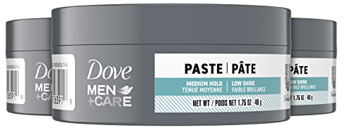 DOVE MEN + CARE Styling Aid 3 count Sculpting Hair Paste Hair Product for a Medium Hold Hair Styling for a Textured Look With A Matte Finish 1.75 oz
