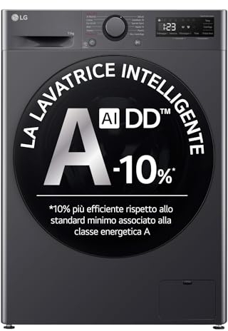 LG F4R5011TSMB Lavadora 11kg AI DD Clase A-10%, 1400 revoluciones, TurboWash, Vapor